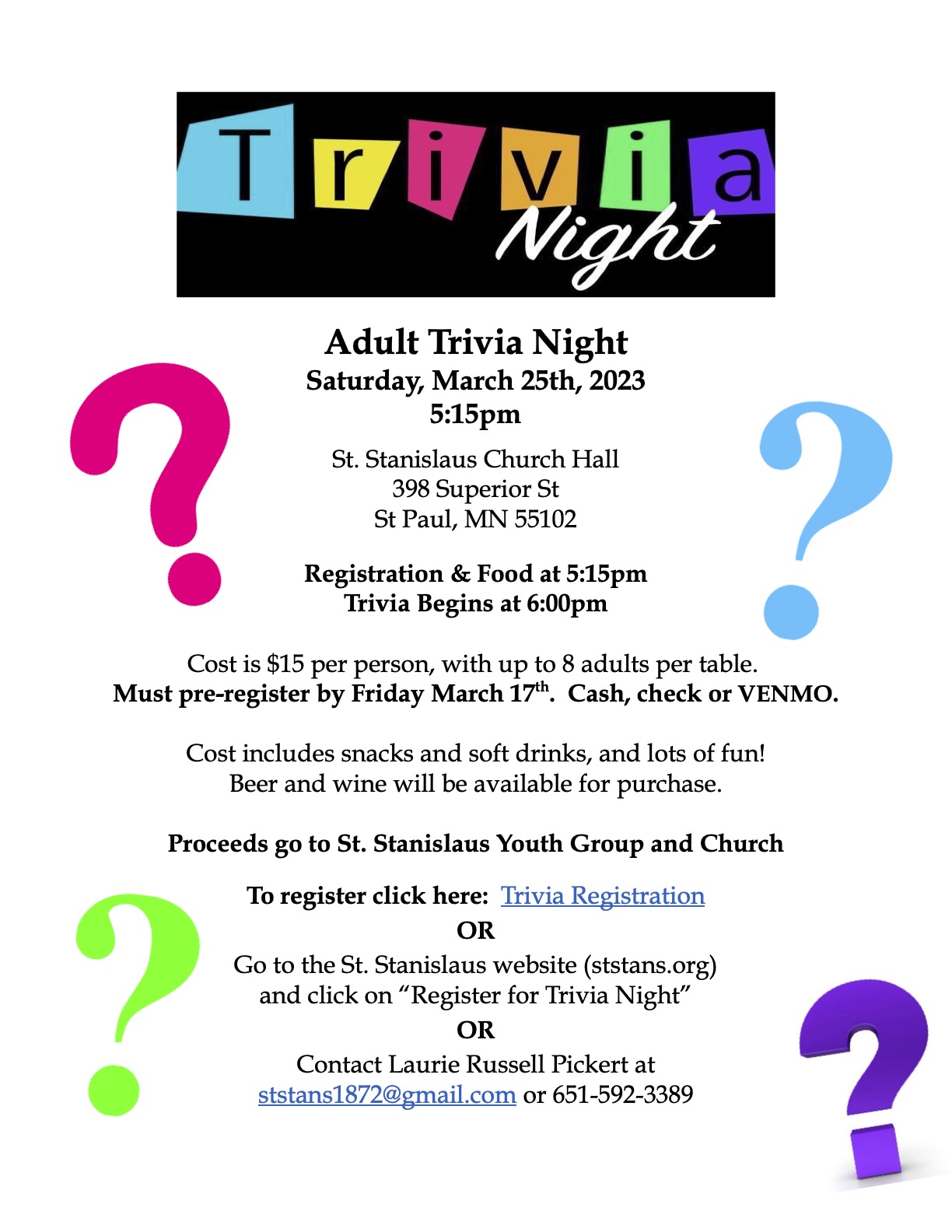 Youth Group Trivia Night